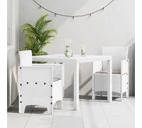 Garden dining set 3pc White 100x100x73cm Polypropylene 2-seater Outdoor modern?