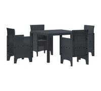 Garden Dining Set 4-Seater Anthracite Polypropylene 100x100x73cm Outdoor Modular