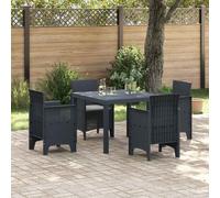 Garden dining set 4-seater Anthracite Polypropylene 100x100x73cm patio set seats