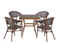 Beliani Garden Dining Set 4 Seater Caspri Ii Metal Grey, Grey