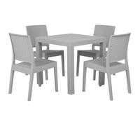 Beliani Garden Dining Set 4 Seater Fossano Light Grey, Grey