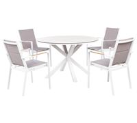 Garden Dining Set 4 Seater MALETTO/BUSSETO Metal Grey