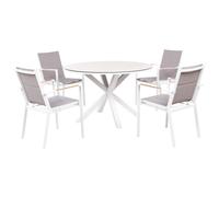 Beliani Garden Dining Set 4 Seater Maletto/busseto Metal Grey