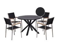 Garden Dining Set 4 Seater MALETTO/GROSSETO Metal Black