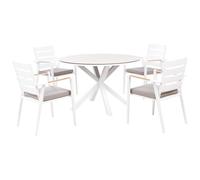 Garden Dining Set 4 Seater MALETTO/TAVIANO with Cushions Metal Grey