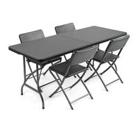 Garden Dining Set 4 Seater Rattan Effect Table Chairs Outdoor Furniture Christow