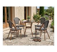 Garden Dining Set 4 Seater RIFREDDO Grey PE Rattan