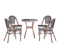 Garden Dining Set 4 Seater RIFREDDO PE Rattan Grey