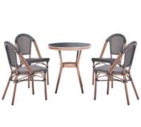 Garden Dining Set 4 Seater RIFREDDO PE Rattan Grey