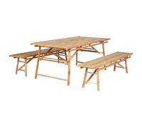 Garden Dining Set 4 Seater TINDARI Light Brown Bamboo