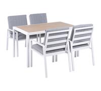 Garden Dining Set 4 Seater VISSO Grey/ White