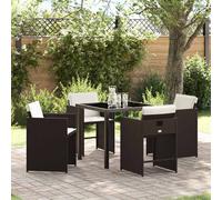 Garden Dining Set 5 Pcs Poly Rattan