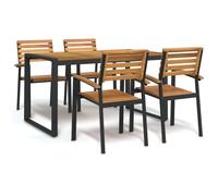 vidaXL Garden Dining Set 5 pcs Grey Solid Acacia Wood