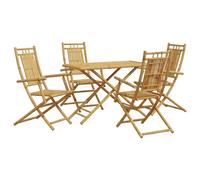 Garden Dining Set 5 Piece Outdoor Dining Table and Chair Set Bamboo vidaXL