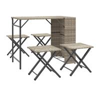 Garden Dining Set 5 Piece Outdoor Foldable Table and Chair Poly Rattan vidaXL