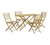 Garden Dining Set 5 Piece Outdoor Table and Chair Bamboo vidaXL