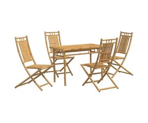 Garden Dining Set 5 Piece Outdoor Table and Chair Bamboo vidaXL