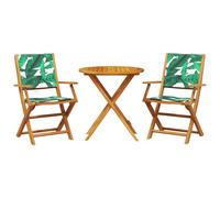 vidaXL 3 Piece Bistro Set Taupe Fabric and Solid Wood, Brown