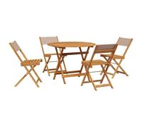 Garden Dining Set 5 Piece Outdoor Table and Chair Fabric and Solid Wood vidaXL
