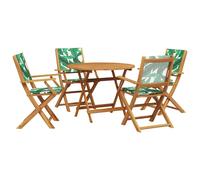 Garden Dining Set 5 Piece Outdoor Table and Chair Fabric and Solid Wood vidaXL