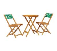 vidaXL Bistro Set 3 Piece Bar Set Balcony set Beige Fabric and Solid Wood