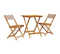 vidaXL Bistro Set 3 Piece Bar Set Balcony set Beige Fabric and Solid Wood