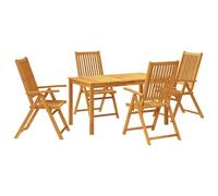 Garden Dining Set 5 Piece Outdoor Table and Chair Solid Wood Acacia vidaXL