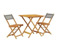 Garden Dining Set 5 Piece Table and Chair Poly Rattan and Solid Wood vidaXL
