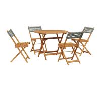 Garden Dining Set 5 Piece Table and Chair Poly Rattan and Solid Wood vidaXL