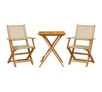 Garden Dining Set 5 Piece Table and Chair Poly Rattan and Solid Wood vidaXL