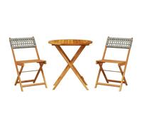 Garden Dining Set 5 Piece Table and Chair Poly Rattan and Solid Wood vidaXL