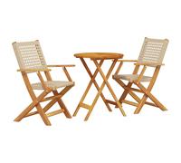 Garden Dining Set 5 Piece Table and Chair Poly Rattan and Solid Wood vidaXL