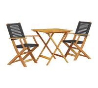 Garden Dining Set 5 Piece Table and Chair Poly Rattan and Solid Wood vidaXL