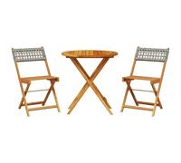 Garden Dining Set 5 Piece Table and Chair Poly Rattan and Solid Wood vidaXL