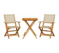 Garden Dining Set 5 Piece Table and Chair Poly Rattan and Solid Wood vidaXL