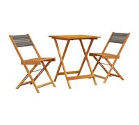 Garden Dining Set 5 Piece Table and Chair Polypropylene and Solid Wood vidaXL