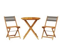 Garden Dining Set 5 Piece Table and Chair Polypropylene and Solid Wood vidaXL