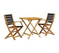 Garden Dining Set 5 Piece Table and Chair Polypropylene and Solid Wood vidaXL