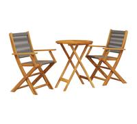 Garden Dining Set 5 Piece Table and Chair Polypropylene and Solid Wood vidaXL