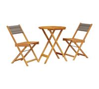 Garden Dining Set 5 Piece Table and Chair Polypropylene and Solid Wood vidaXL