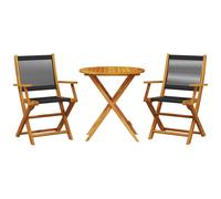 Garden Dining Set 5 Piece Table and Chair Polypropylene and Solid Wood vidaXL