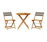 vidaXL Bistro Set 3 Piece Outdoor Bar Set Black Polypropylene and Solid Wood