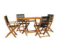Garden Dining Set 5 Piece Table and Chair Polypropylene and Solid Wood vidaXL