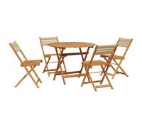 Garden Dining Set 5 Piece Table and Chair Polypropylene and Solid Wood vidaXL