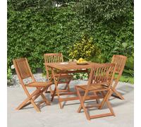 Garden Dining Set 5pc Solid Acacia Wood 90x90x75cm Oil Finish Natural FoldableXL