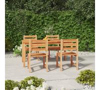 Garden Dining Set 5pc Teak Wood 160cm Table Natural Finish Outdoor with 4 Chairs