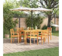 vidaXL Garden Dining Set 7 pcs Brown Solid Acacia Wood