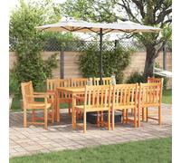 vidaXL Garden Dining Set 9 pcs Brown Solid Acacia Wood