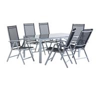 Garden Dining Set 6 Seater CATANIA Black