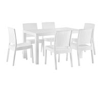 Beliani Garden Dining Set 6 Seater Fossano White, White